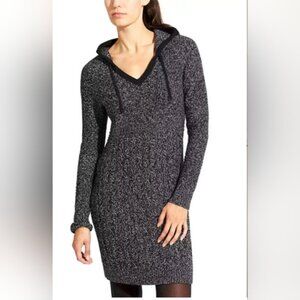 Athleta Black Marl Borealis 100% Merino Wool Women's Small Sweater Dress EUC